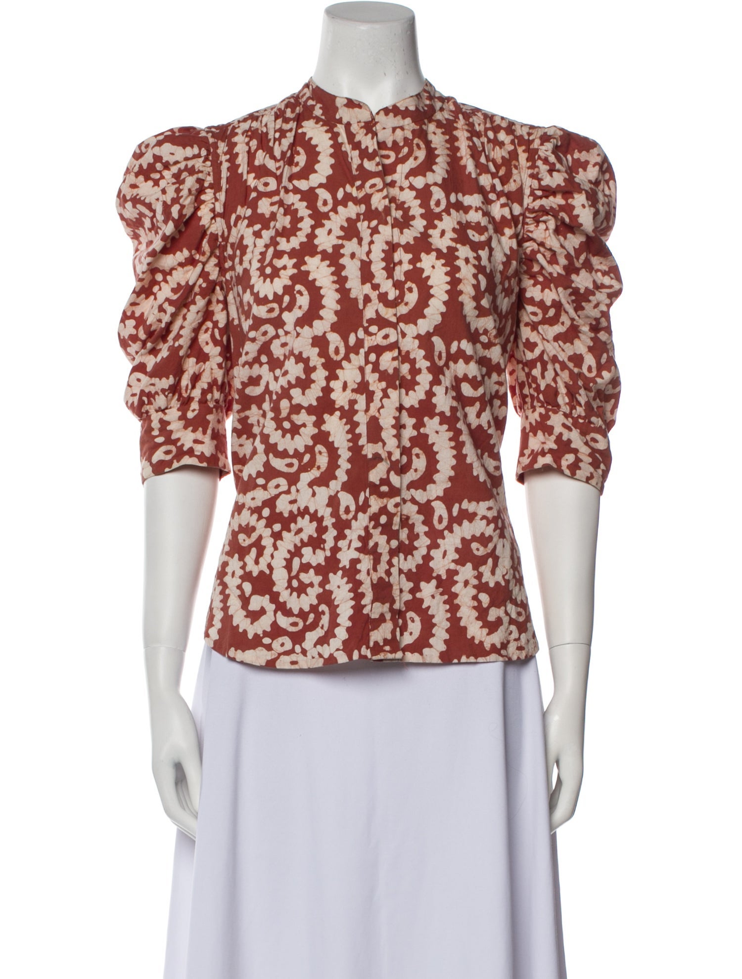 Matta Printed Mock Neck Blouse