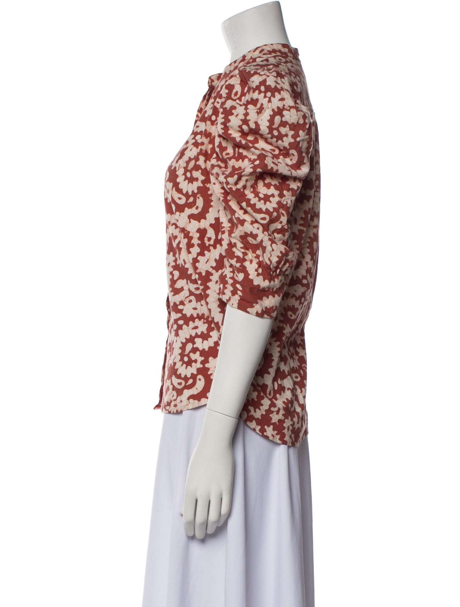 Matta Printed Mock Neck Blouse