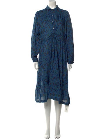 Matta Dresses Floral Print Midi Length Dress L