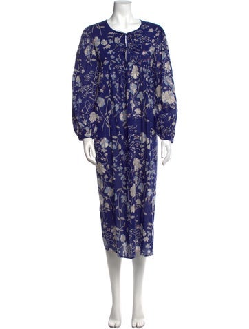 Matta Dresses Floral Print Midi Length Dress L