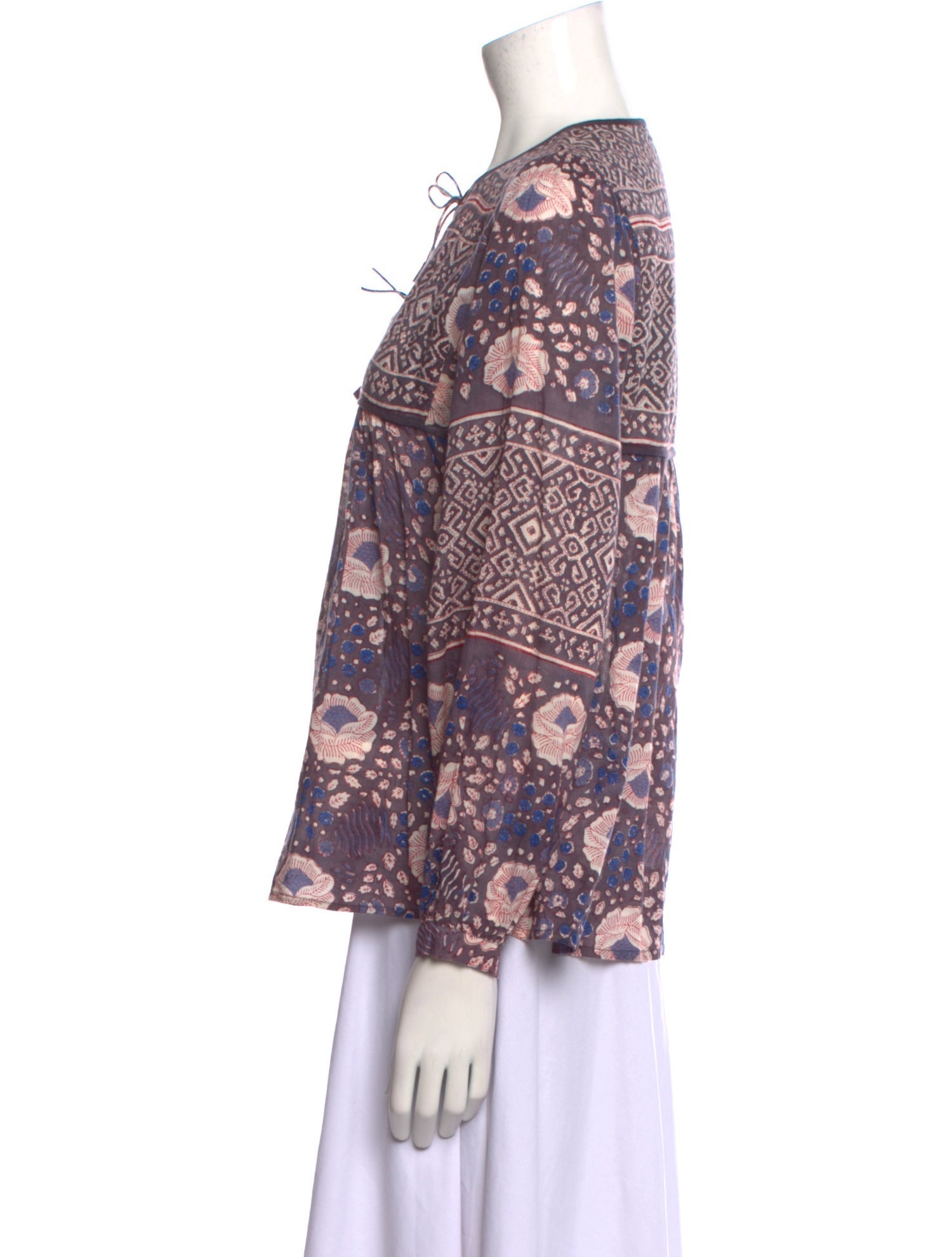 Matta Floral Print Crew Neck Blouse