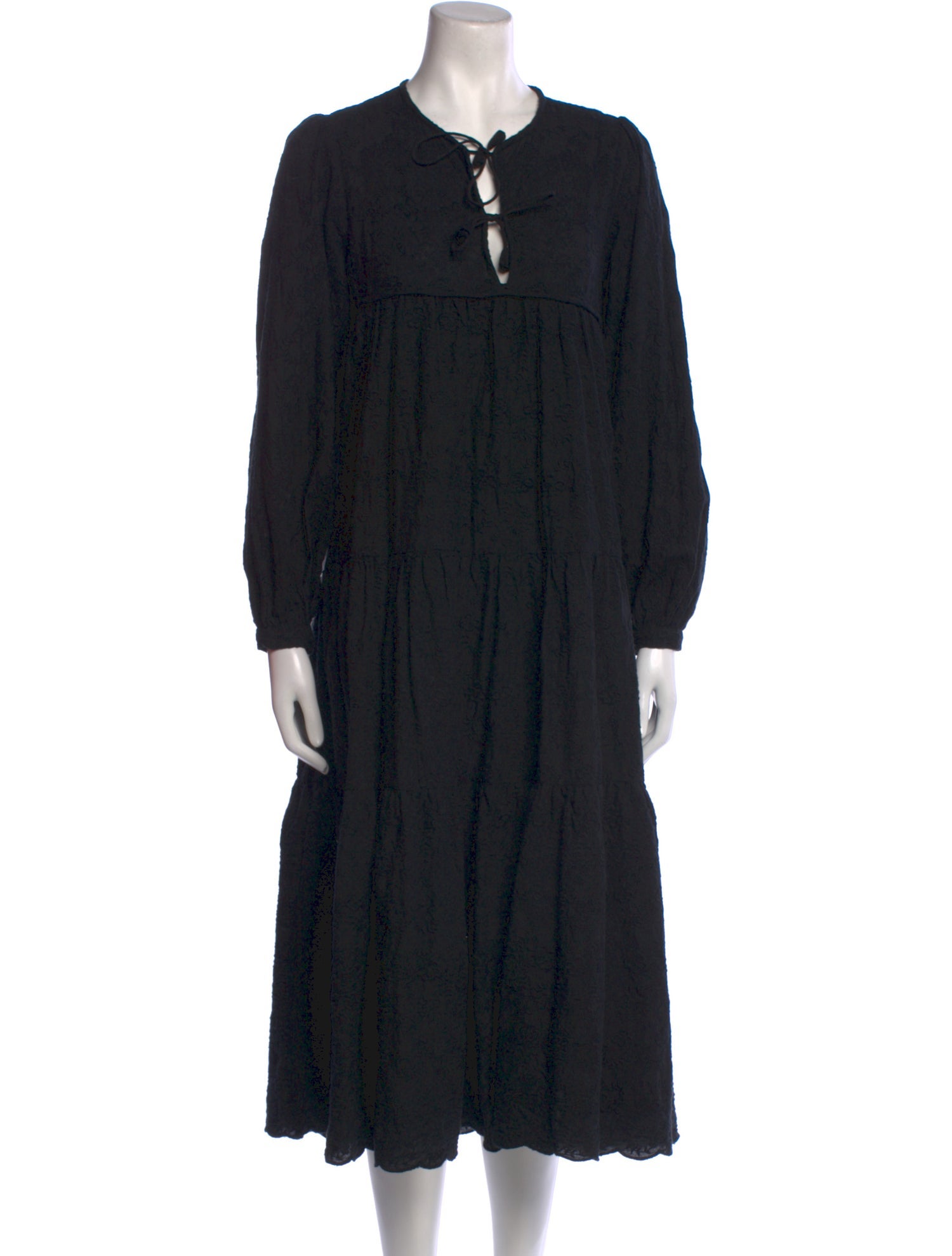Matta Tie Neck Midi Length Dress