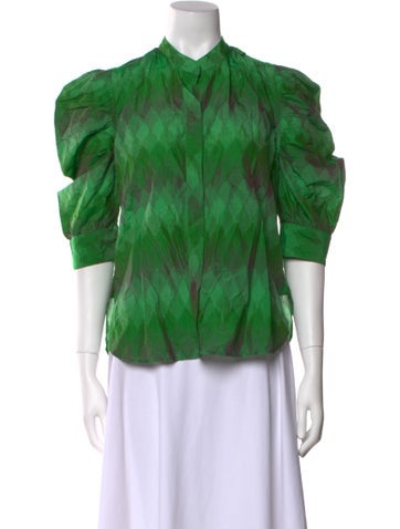 Matta Tops Printed Crew Neck Blouse S