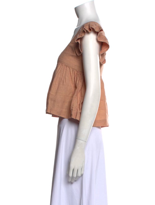 Matta Linen Square Neckline Crop Top