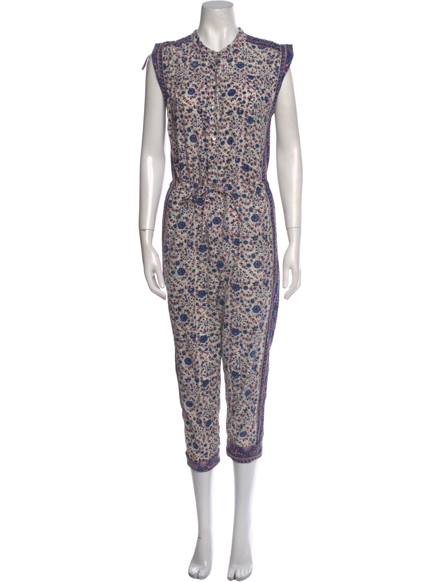 Matta Floral Print Crew Neck Jumpsuit