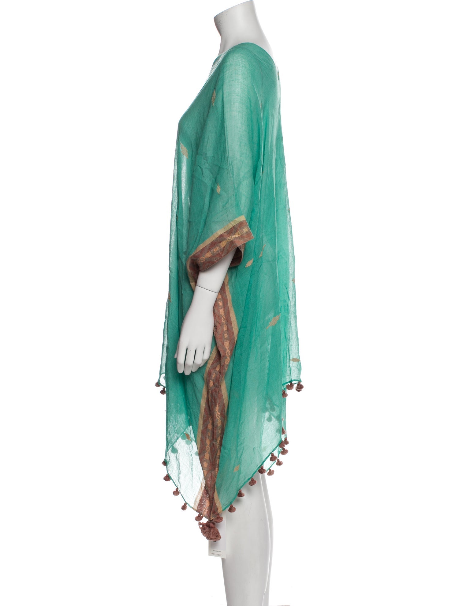 Matta Striped Pom-Pom Embellishments Cover-Up