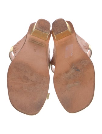 Matta Leather Animal Print Slides