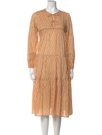 Matta Tie Neck Midi Length Dress