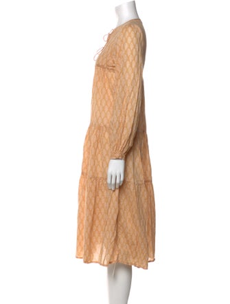 Matta Tie Neck Midi Length Dress