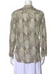 Matta Animal Print Mock Neck Button-Up Top