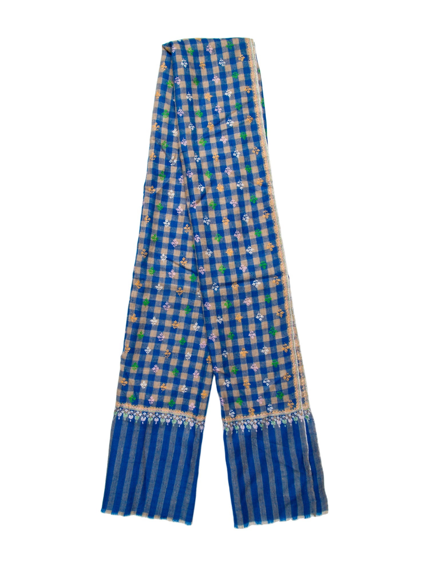 Matta Wool Plaid Print Scarf