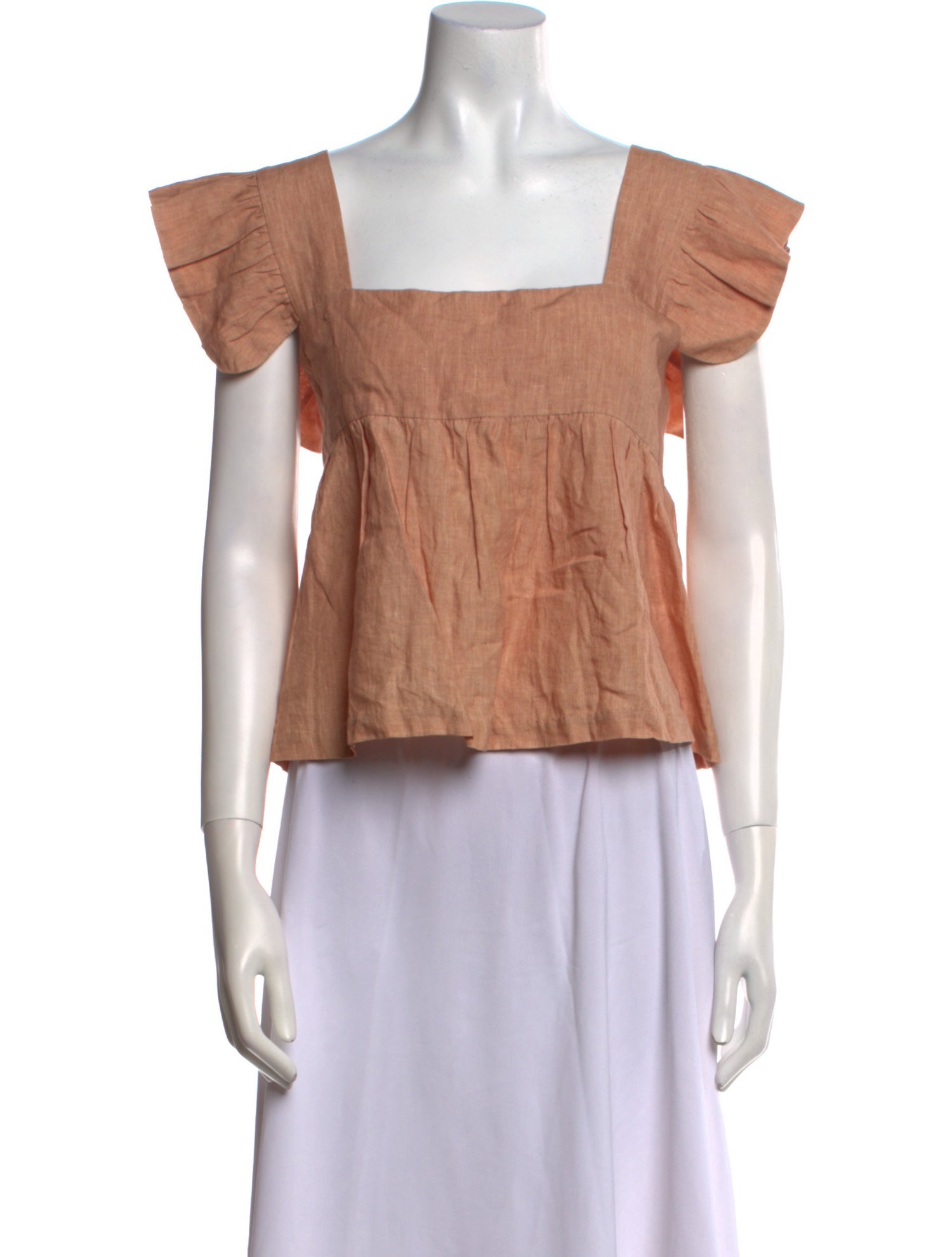 Matta Square Neckline Short Sleeve Crop Top