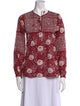 Matta Floral Print Mock Neck Blouse