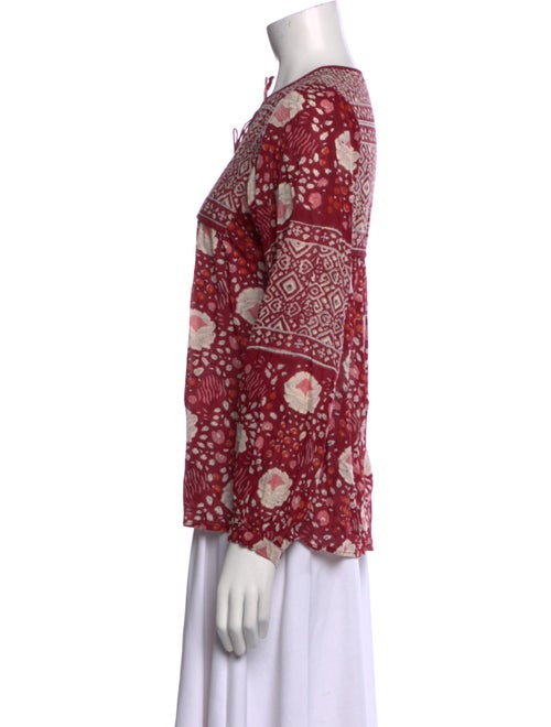 Matta Floral Print Mock Neck Blouse