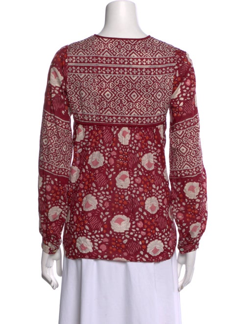 Matta Floral Print Mock Neck Blouse