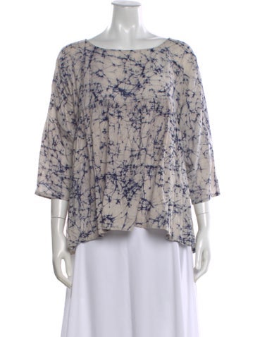 Pre-owned Matta Tie-dye Print Crew Neck Top In Blue