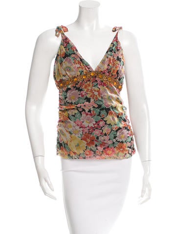 Miguelina Silk Embellished Top