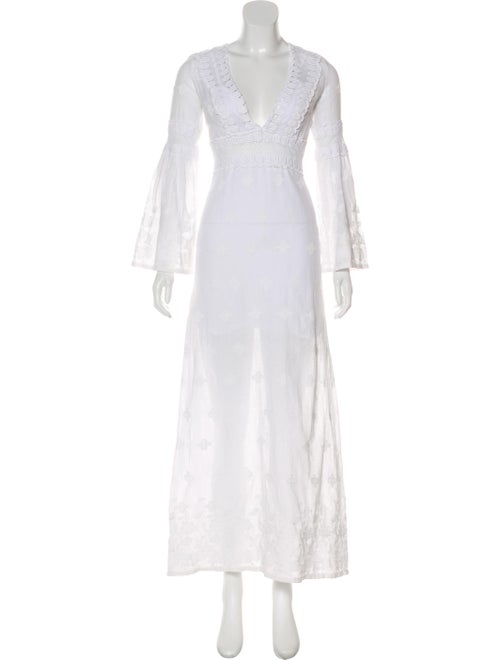 Miguelina Embroidered Maxi Dress White