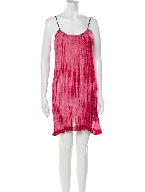 Miguelina Tie-Dye Print Mini Dress Pink