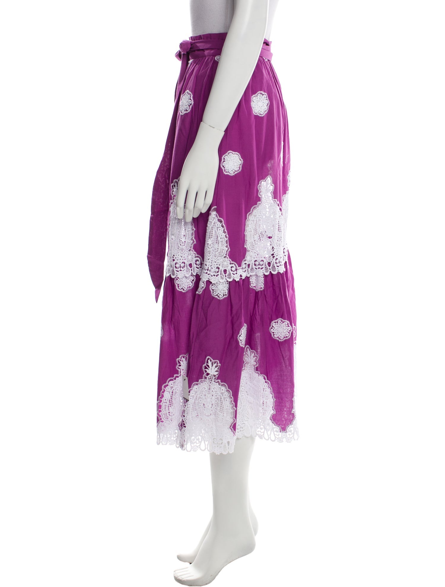 Miguelina Floral Print Midi Length Skirt