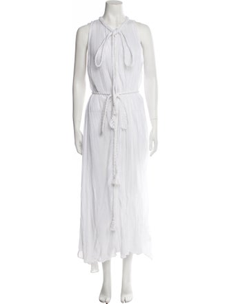 Miguelina Tie Neck Long Dress