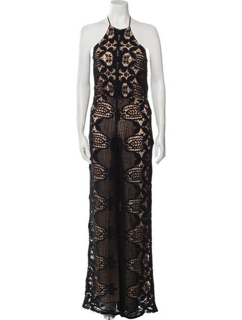 Miguelina Lace Pattern Halterneck Jumpsuit