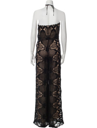 Miguelina Lace Pattern Halterneck Jumpsuit