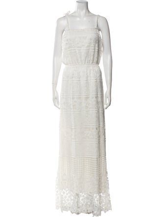 Miguelina Lace Pattern Long Dress