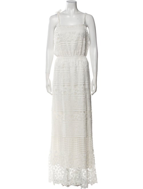 Miguelina Lace Pattern Long Dress