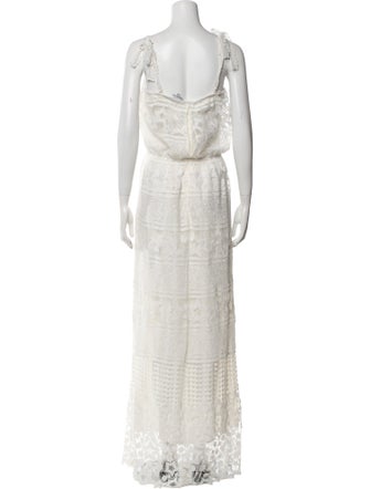 Miguelina Lace Pattern Long Dress