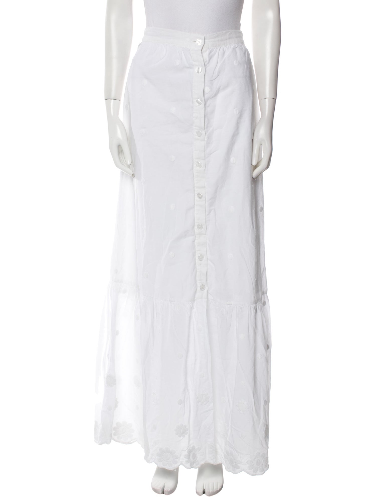 Miguelina Embroidered Accent Long Skirt