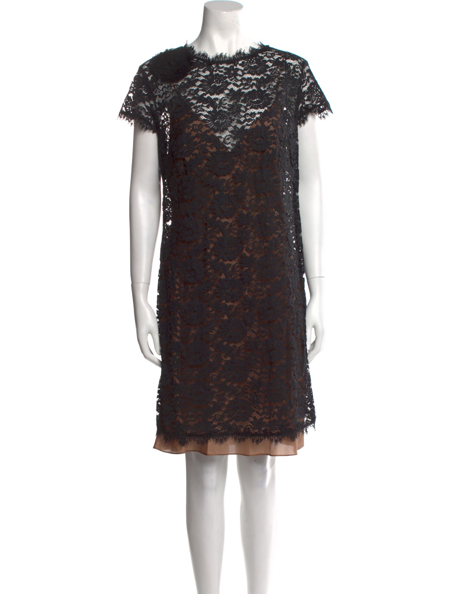 Miguelina Lace Pattern Mini Dress