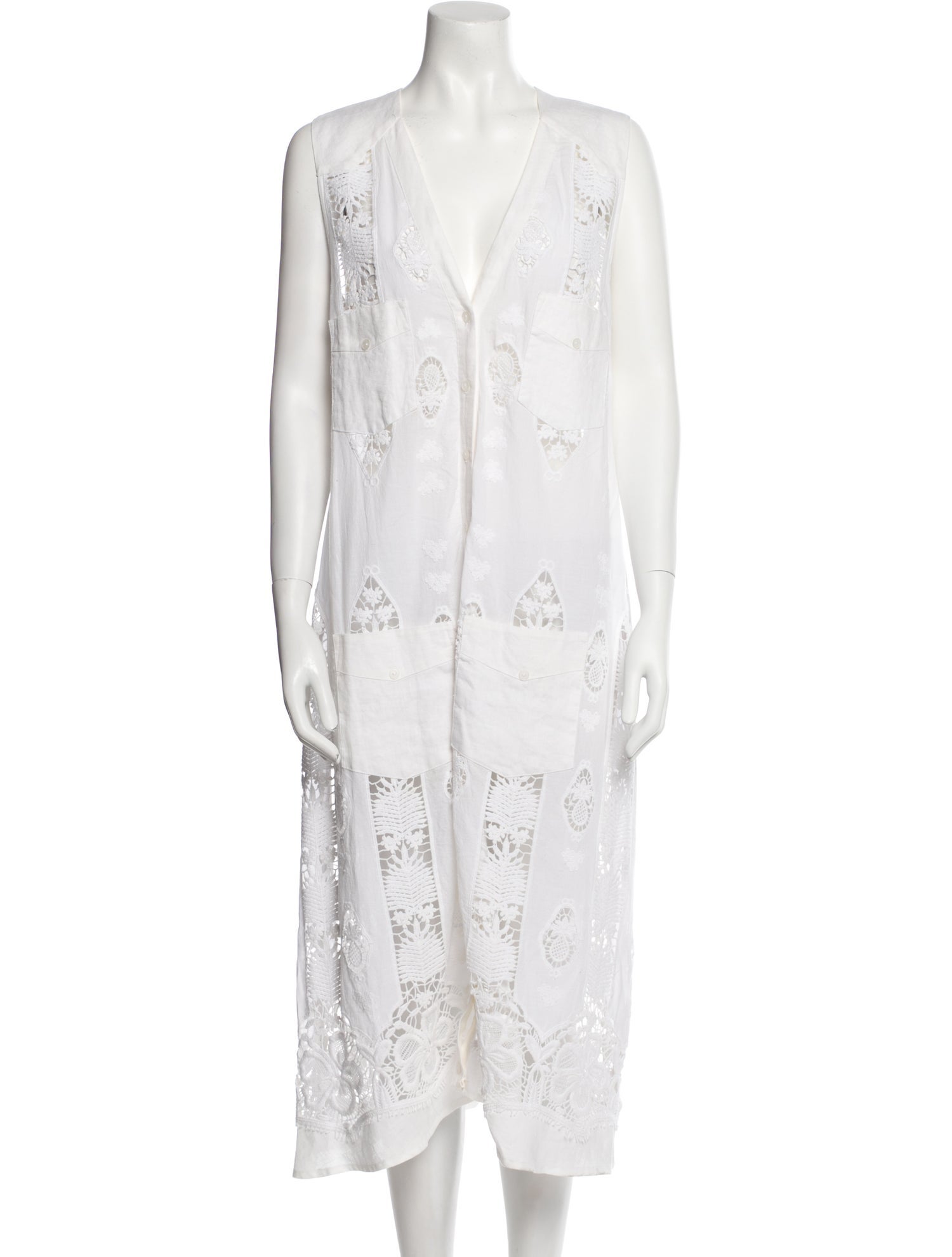 Miguelina Lace Pattern Midi Length Dress