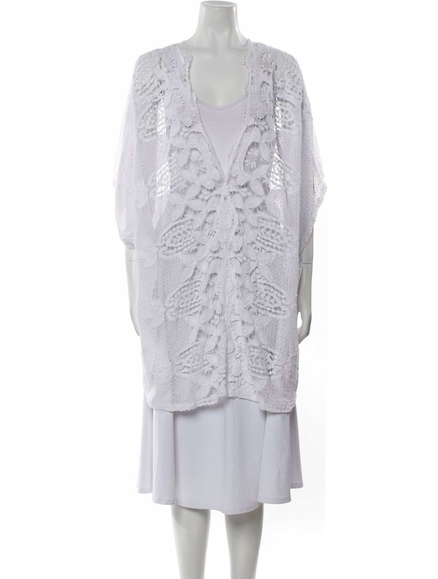 Miguelina Lace Pattern V-Neck Tunic