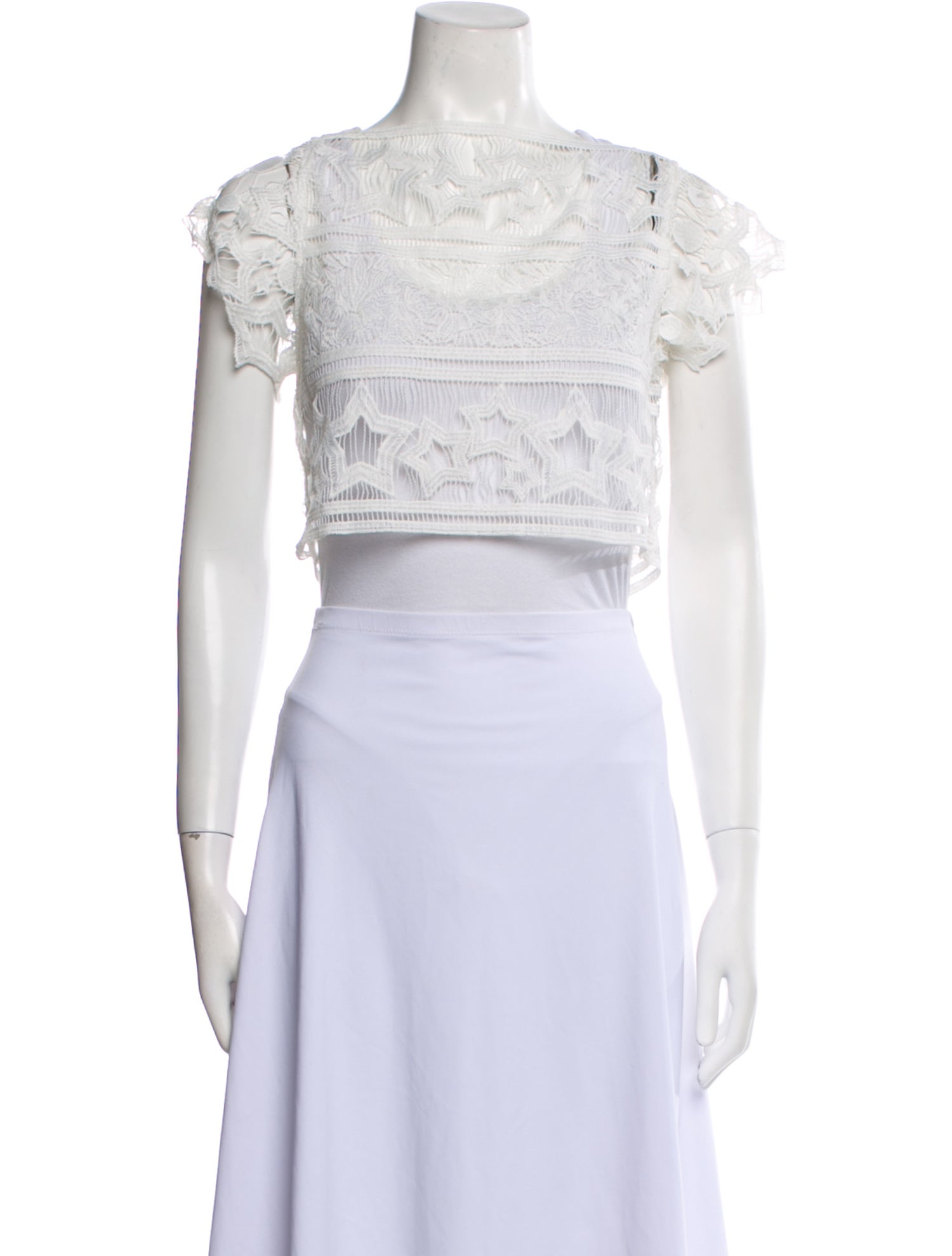 Miguelina Mock Neck Short Sleeve Crop Top