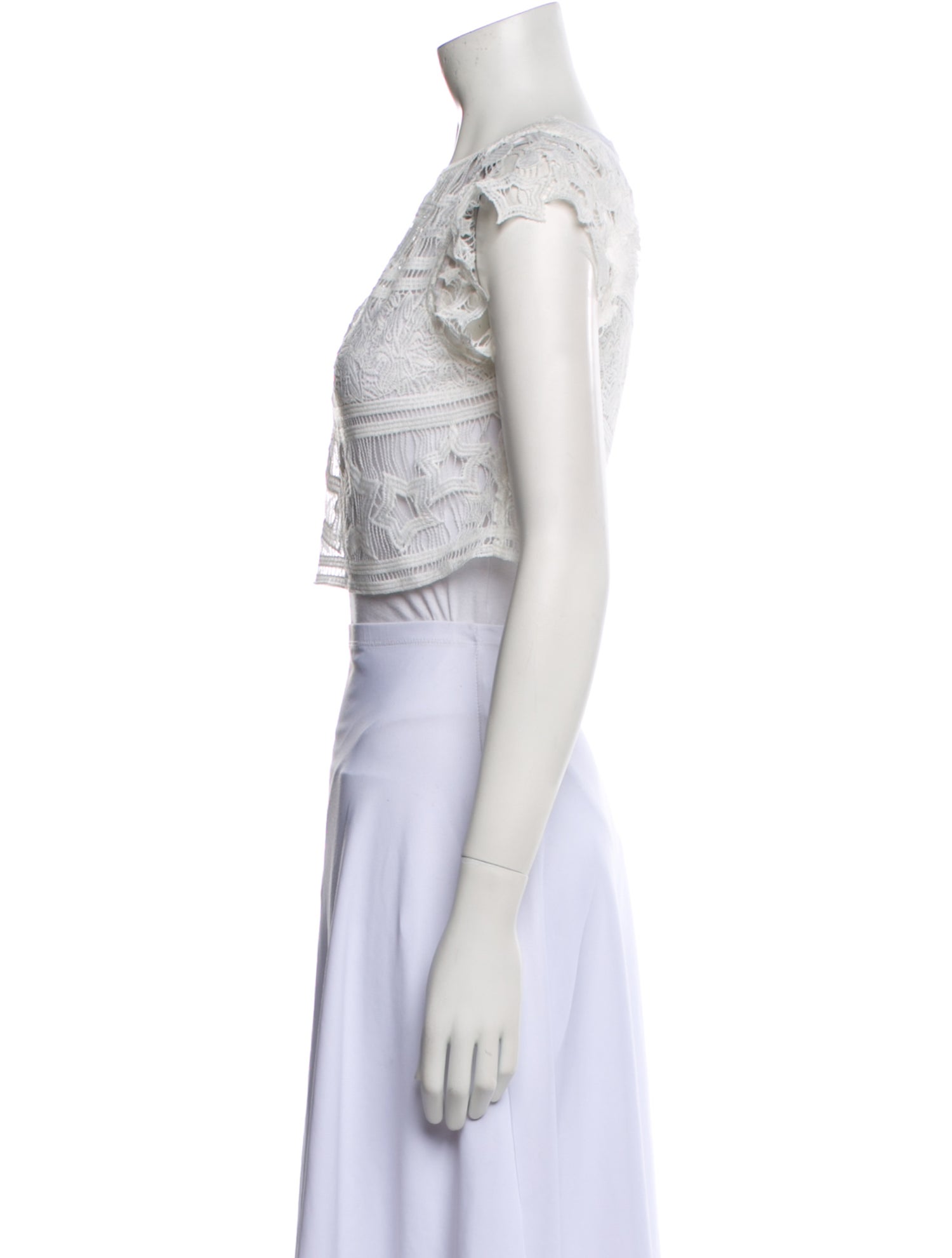 Miguelina Mock Neck Short Sleeve Crop Top