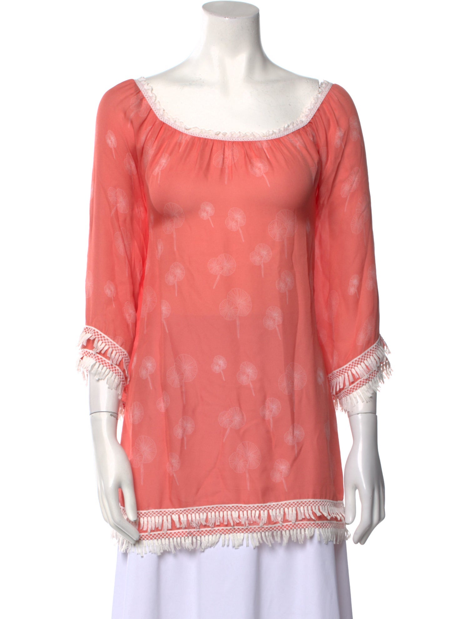 Miguelina Silk Bateau Neckline Tunic