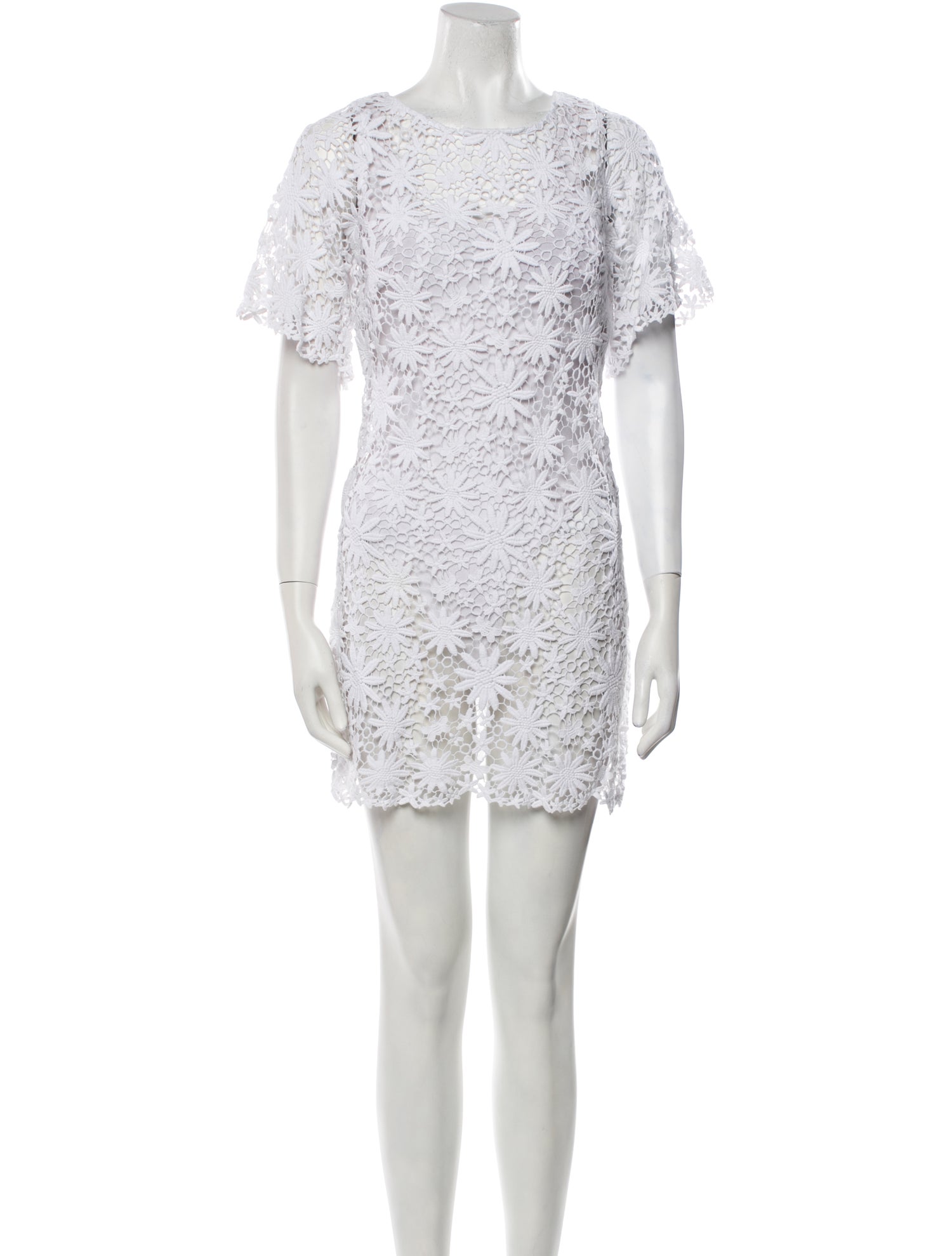 Miguelina Lace Pattern Mini Dress
