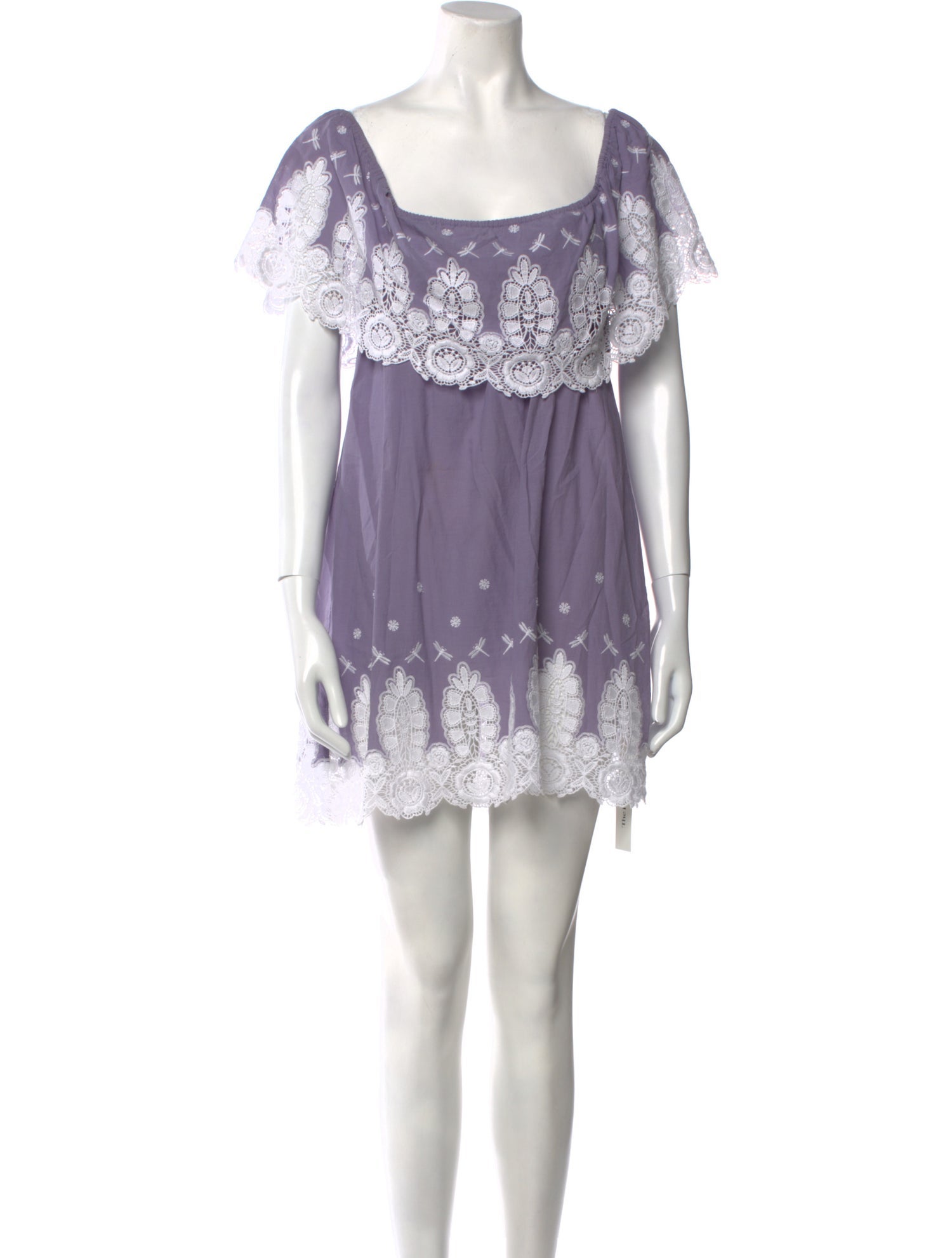 Miguelina Lace Pattern Mini Dress