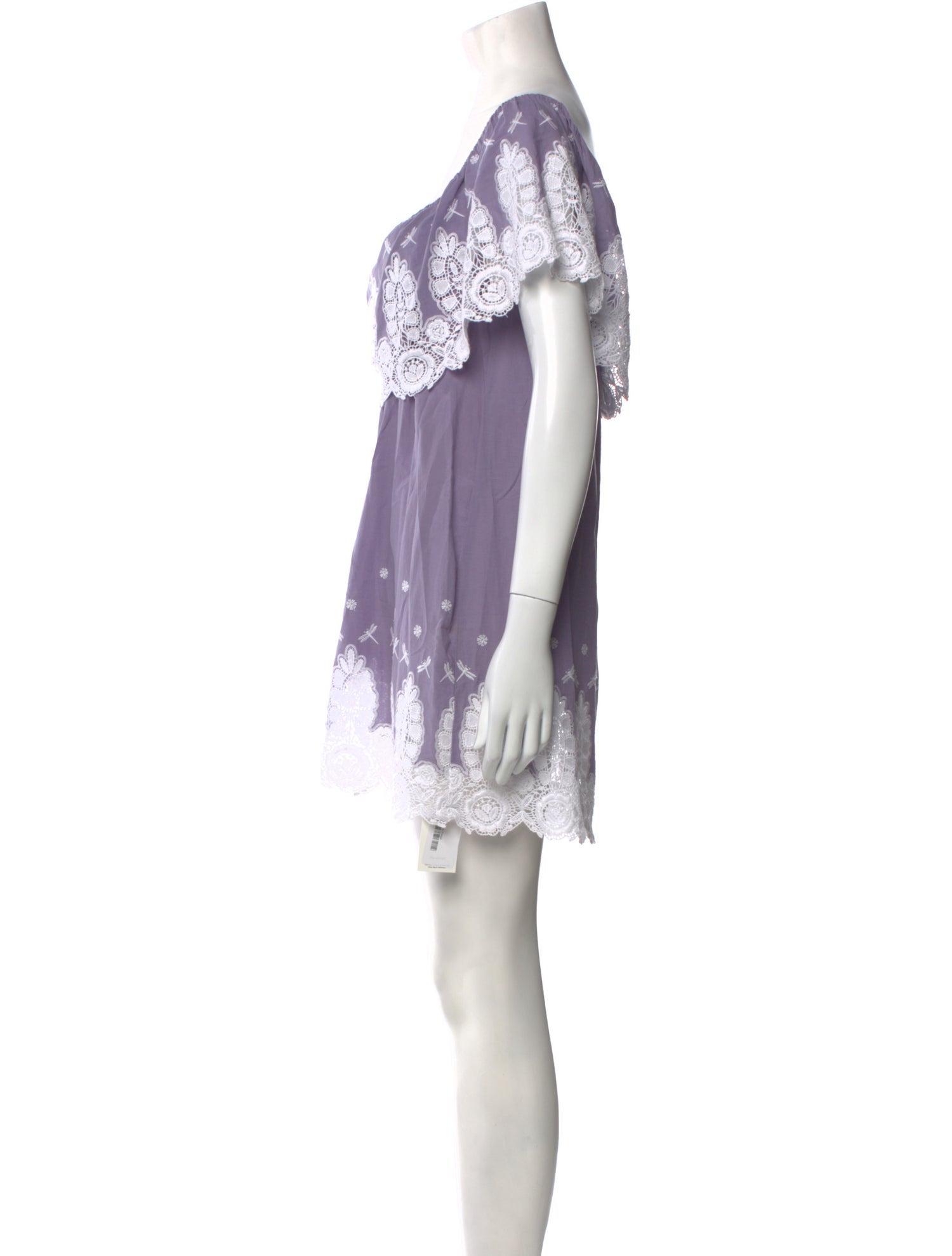 Miguelina Lace Pattern Mini Dress