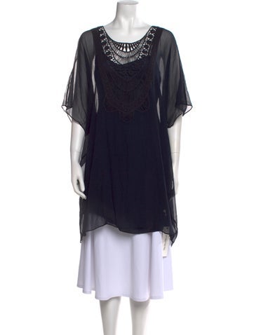 Miguelina Tops Scoop Neck Short Sleeve Tunic XS