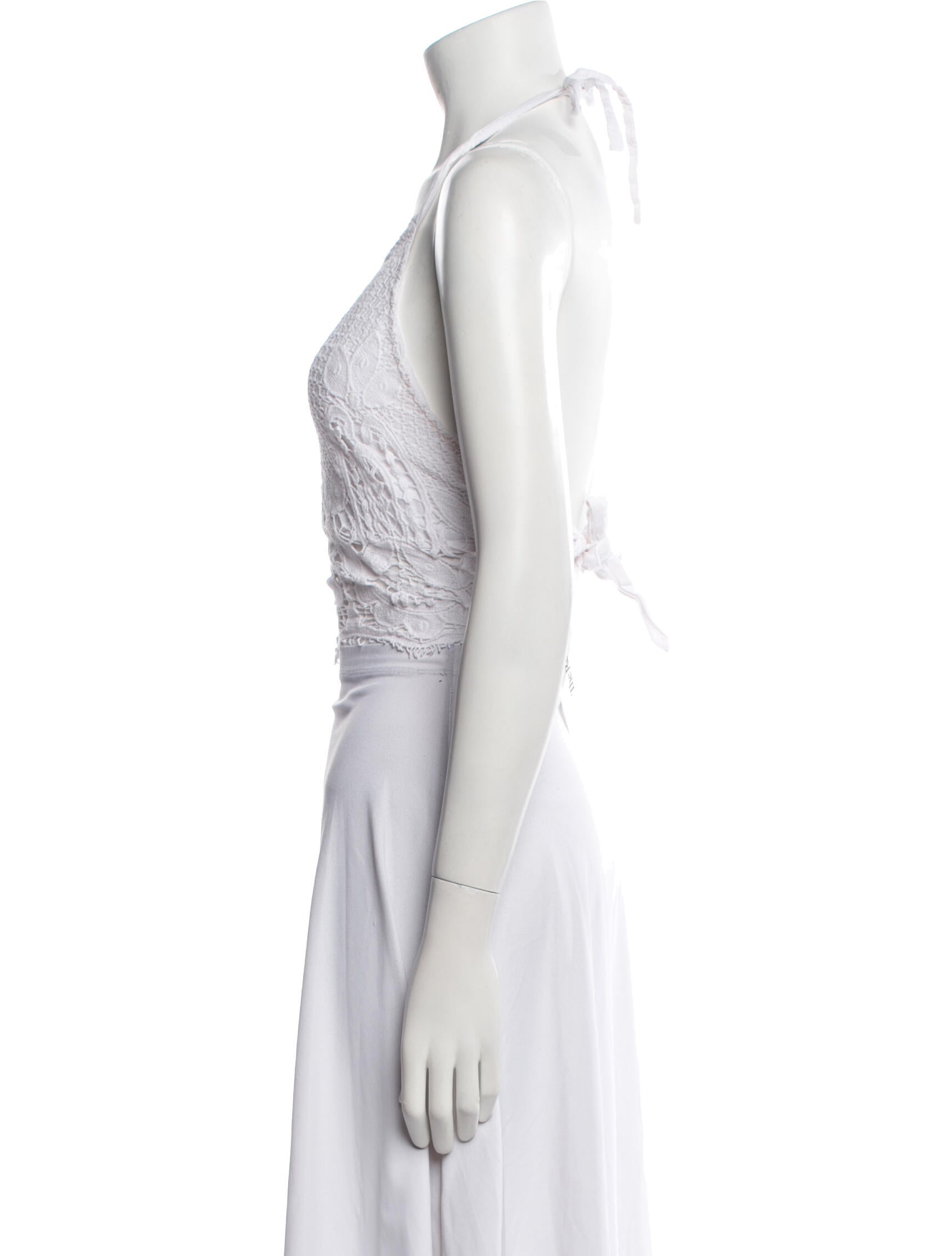 Miguelina Halterneck Sleeveless Crop Top