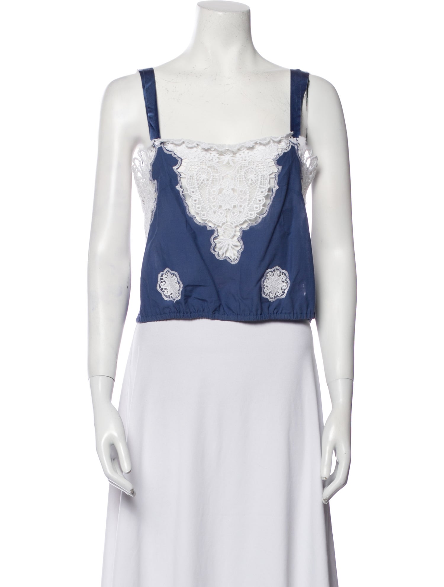 Miguelina Floral Print Square Neckline Crop Top