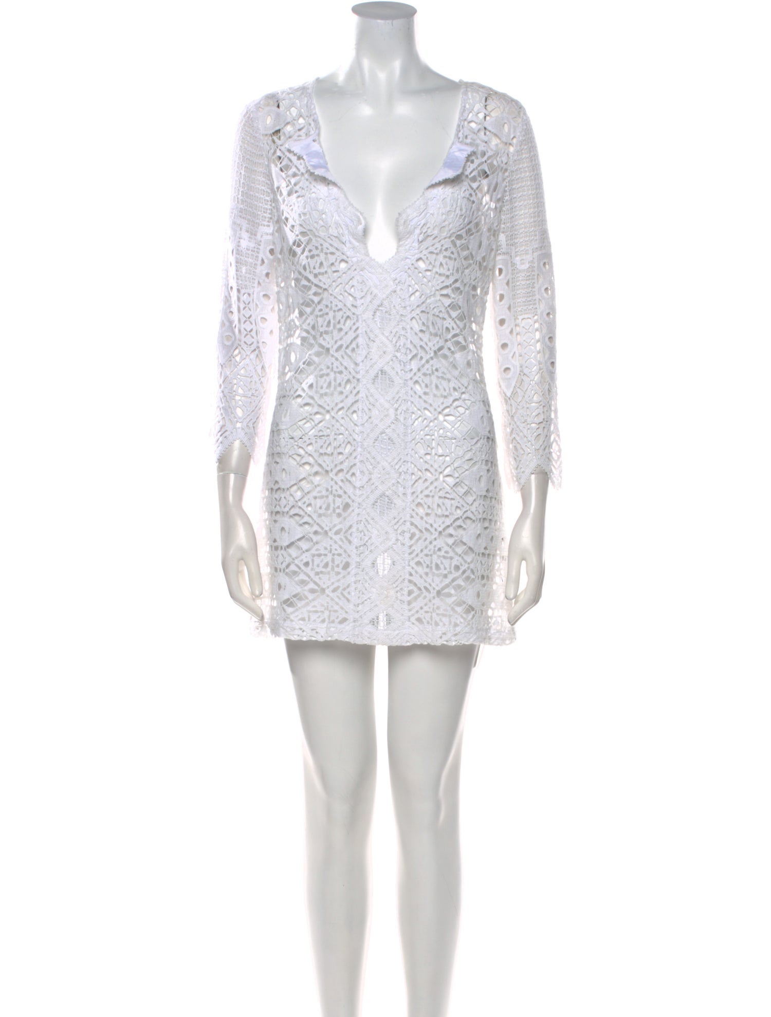 Miguelina Lace Pattern Mini Dress w/ Tags