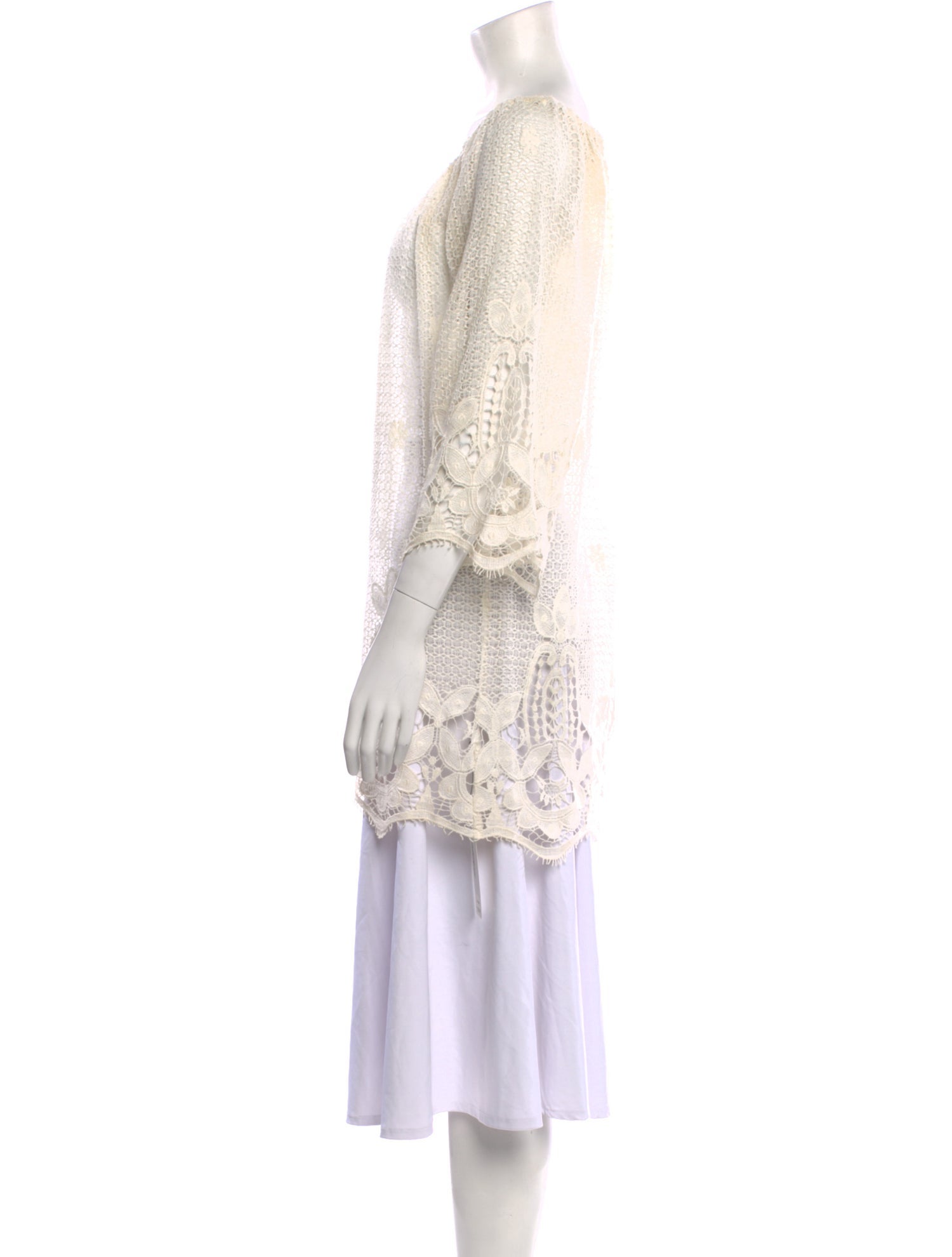 Miguelina Bateau Neckline Three-Quarter Sleeve Tunic