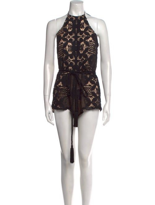 Miguelina Silk Lace Pattern Romper