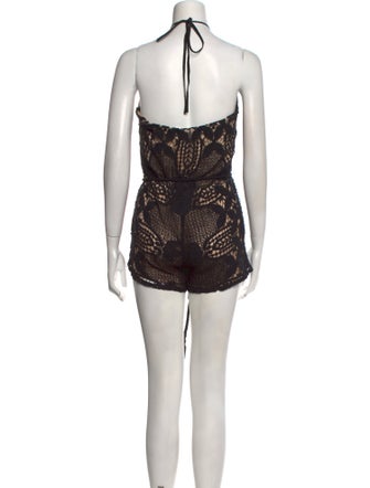 Miguelina Silk Lace Pattern Romper