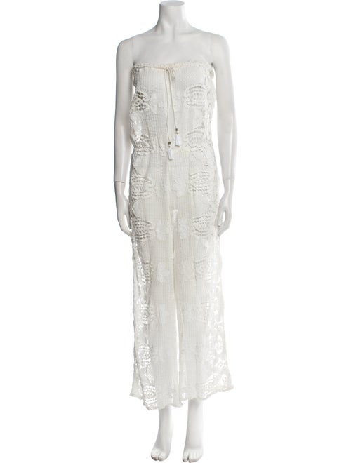Miguelina Lace Pattern Strapless Jumpsuit
