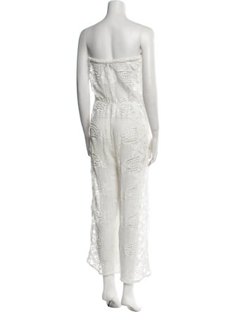 Miguelina Lace Pattern Strapless Jumpsuit
