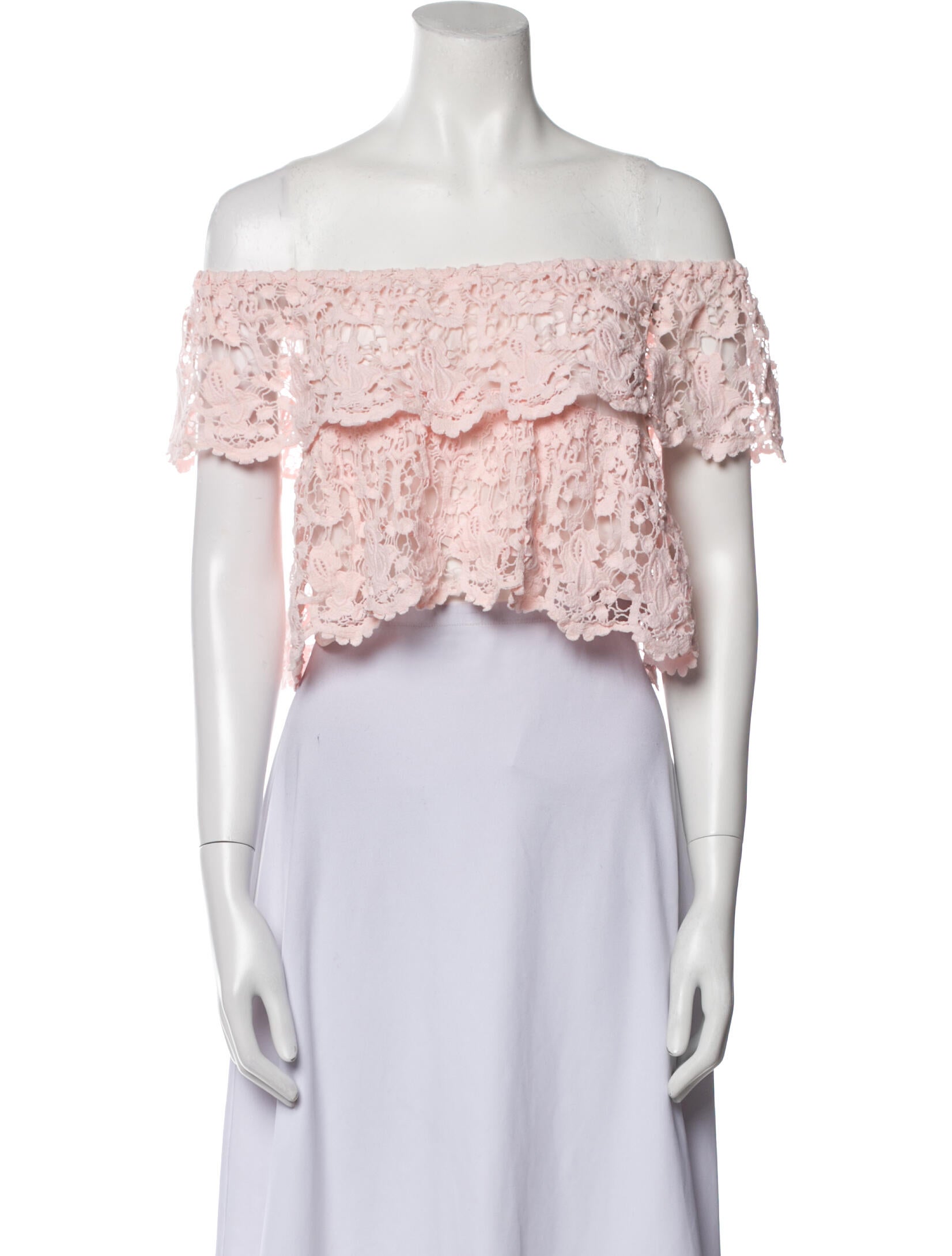 Miguelina Off-The-Shoulder Short Sleeve Crop Top